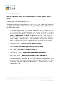 INTERESSANTE COMUNICAZIONE PER TORNARE A CORRERE